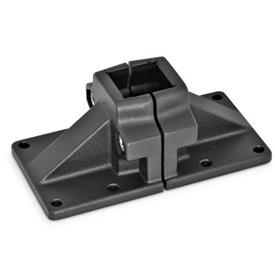 GN 167 Fuß-Klemmverbinder, Aluminium d<sub>1</sub> / s: V - Vierkant<br />Oberfläche: SW - schwarz, RAL 9005, strukturmatt