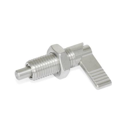 Doigts d'indexage à came GN 721.6: Inox, avec fonction de blocage, avec butée de fin de course 180°