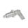 GN 721.6 Pistoncini di posizionamento a molla con leva, acciaio INOX, con funzione di bloccaggio, con arresto di fine corsa a 180° Tipo: LAK - Blocco a sinistra, con controdado