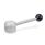 GN 125.5 Manettes à boule basses, inox, avec filetage interne Type: D - levier droit