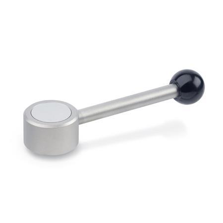 Manettes à boule basses GN 125.5: Inox, avec filetage interne