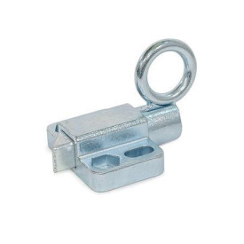 GN 724.6 Pistoncini di posizionamento a molla, acciaio/acciaio INOX, con perno smussato, con flangia per montaggio a filo Type: C4 - Smusso a sinistra<br />Materiale/Finitura: ZB - Zincato, passivato blu<br />Identification no.: 1 - Senza pezzo di riscontro