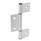 GN 2295 Charnières, aluminium, pour profilés en aluminium/éléments de panneau, en trois parties Type: I - ailettes de charnière intérieures
Codage: C - avec trous fraisés
l<sub>2</sub>: 165 / 335