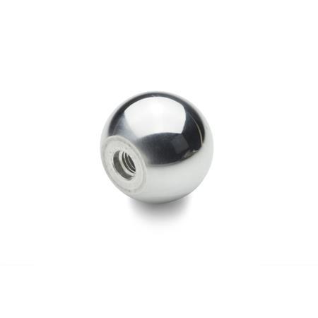 DIN 319 Impugnature fisse a sfera acciaio, alluminio Materiale: AL - Alluminio
Tipo: C - Con filettatura
