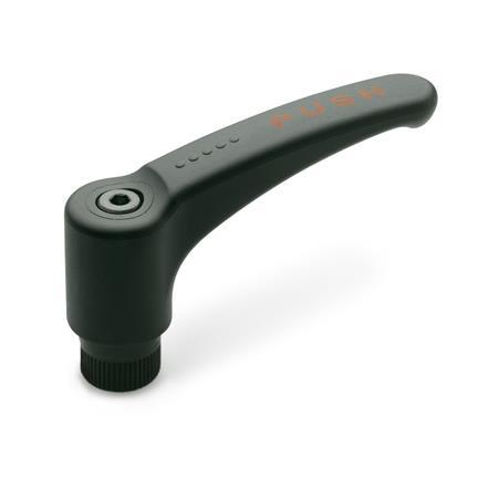 Manettes de sécurité GN 604.2: Plastique, douille en acier, pousser pour enclencher