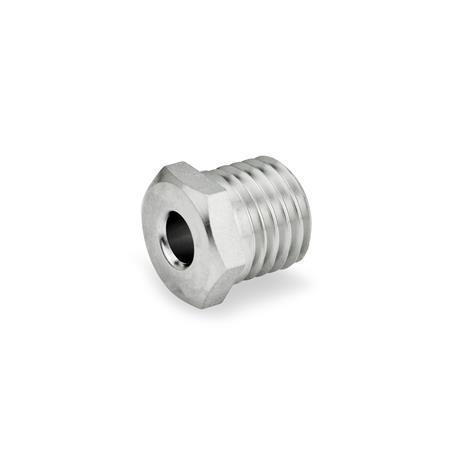 Bussole di posizionamento GN 412.4: Acciaio INOX, per pistoncini di posizionamento a molla / pistoncini di posizionamento a molla con leva