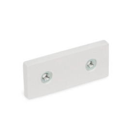 GN 57.5 Aimants de retenue, Néodyme-fer-bore, avec filetage interne et gaine en caoutchouc Type: B - avec 2 filetages femelles<br />Couleur: WS - Blanc