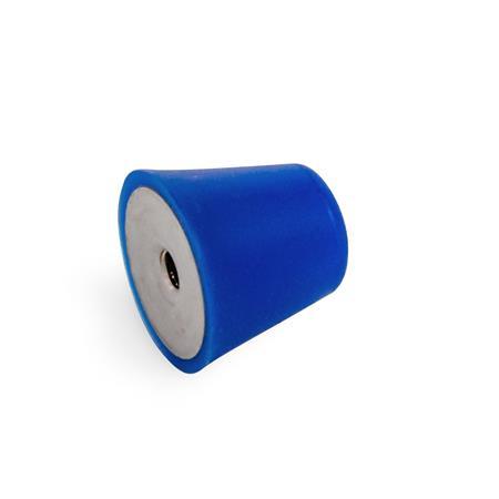Antivibranti GN 256: Silicone, inserto in acciaio inox, conforme FDA, forma a tronco di cono,con labbro di tenuta