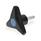 GN 533 Volantini di serraggio a tre lobi con perno filettato, plastica, perno filettato acciaio Colore della calottina: DBL - blu, RAL 5024, finitura mat