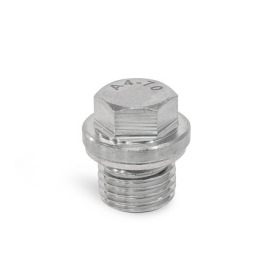 DIN 910 Bouchons filetés, Acier / Inox, avec collier et six pans extérieurs Matériau: A4 - Inox<br />Type: AA - avec joint en aluminium