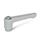 GN 302.2 Flache verstellbare Klemmhebel, Zink-Druckguss, Buchse Stahl verzinkt Farbe: SR - silber, RAL 9006, strukturmatt