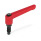 GN 306 Manettes indexables, zinc moulé sous pression, insert acier, avec goujons filetés, avec pointes spéciales Type: ZK - Pivot sphérique
Couleur: R - Rouge, RAL 3000, finition texturée