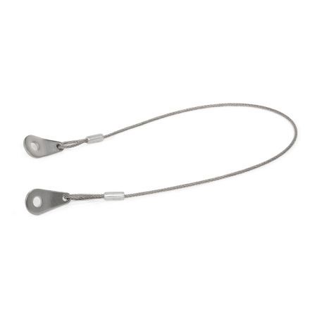 Cavetti di ritegno GN 111.2: Acciaio INOX, con piastrine o occhielli