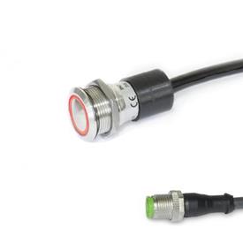 GN 3310 Interruttori con pulsante luminoso Illuminazione: RG - Rosso/verde (bicolore)<br />Tipo di collegamento: KS - Connettore
