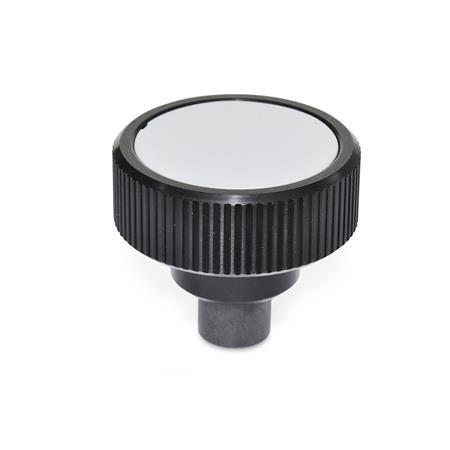 Boutons moletés à limiteur de couple GN 3663: Bouton aluminium, mécanisme de couple acier
