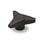 GN 533 Boutons à trois lobes, plastique, douille filetée laiton / inox Couleur du capuchon: DSW - noir, RAL 9005, finition mat