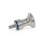 GN 75.6 Boutons champignon, inox, conception hygiénique Type: E - avec goujon fileté
Finition: MT - finition mate (Ra < 0,8 µm)
Matériau (anneau d'étanchéité): H - HNBR