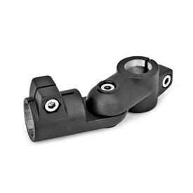 GN 284 Gelenk-Klemmverbinder, Aluminium Form: T - Verstellung mit 15°-Teilung (Verzahnung)<br />Oberfläche: SW - schwarz, RAL 9005, strukturmatt
