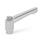 GN 300.6 Manettes indexables, inox, polie, avec filetage interne / trou de raccordement Type: AS - à 6 pans extérieurs