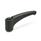 GN 602 Manettes indexables, zinc moulé sous pression, Insert acier, avec filetage interne / trou alésé Couleur: SW - Noir, RAL 9005, finition texturée