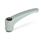 GN 602 Manettes indexables, zinc moulé sous pression, Insert acier, avec filetage interne / trou alésé Couleur: SR - argenté, RAL 9006, finition texturée