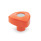 GN 5339 Manopole triangolari, plastica, boccola filettata ottone Colore: OR - arancione, RAL 2004, finitura lucida