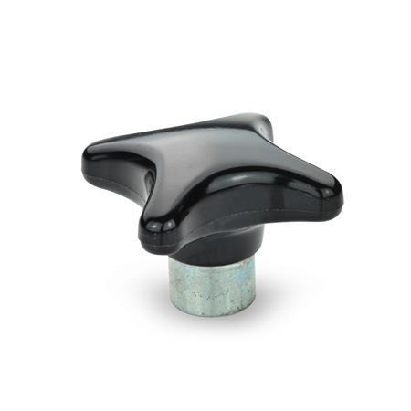 Kreuzgriffe GN 6335.1: Phenolharz, mit vorstehender Stahl-Buchse