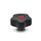 GN 5337.6 Softline-Sterngriffe, Kunststoff, Abdeckkappe farbig Farbe der Abdeckkappe: DRT - rot, RAL 3000, matt