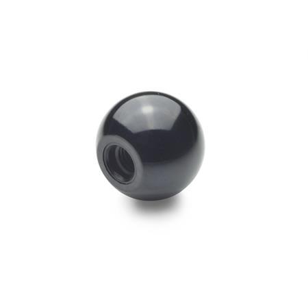 DIN 319 Impugnature fisse a sfera, plastica Materiale: KU - Plastica
Tipo: C - Con foro filettato, senza boccola