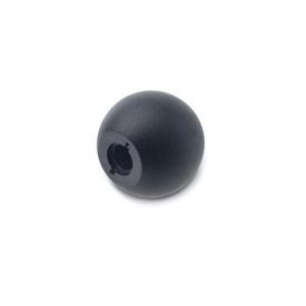 DIN 319 Impugnature fisse a sfera, plastica Materiale: KT - Plastica<br />Tipo: C - Con foro filettato (senza boccola)