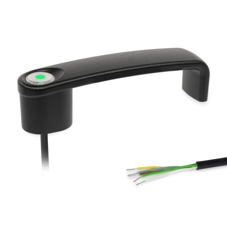Maniglie a ponte per armadi GN 422: Lega di zinco pressofusa, con funzione di commutazione elettrica / con indicatore luminoso, con elemento funzionale 1