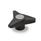 GN 533 Volantini di serraggio a tre lobi, plastica, boccola  filettata ottone / acciaio INOX Colore della calottina: DGR - Grigio, RAL 7035, finitura mat