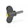 GN 633.10 Vis papillon, plastique, goujon fileté inox, pivot en plastique Couleur du capuchon: DGB - jaune, RAL 1021, finition mat