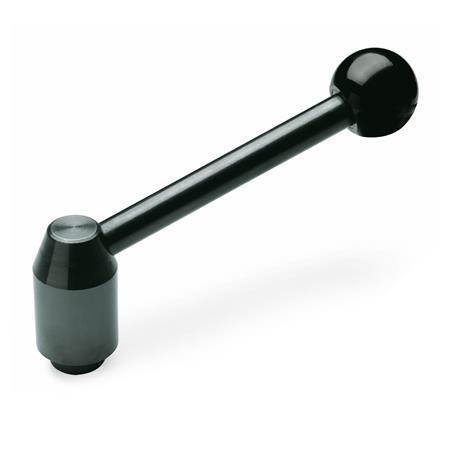 Leve di serraggio di sicurezza GN 312: Acciaio, con filettatura interna, innesto a spinta