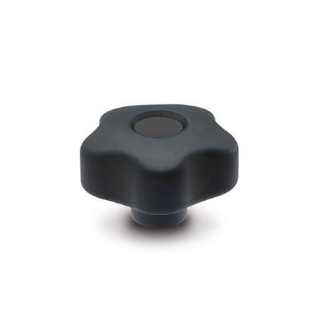 Boutons étoile GN 5337.6: Plastic, douille filetée laiton, Softline