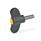 GN 633.1 Chiavette di serraggio, plastica, perno filettato acciaio INOX Colore della calottina: DGB - Giallo, RAL 1021, finitura mat