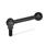 GN 6337.3 Verstellbare Kugelgriffe, mit Gewindestift, Stahl Form: M - Griff gerade