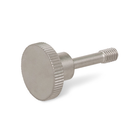 Manopole zigrinate GN 464.2: Acciaio/acciaio INOX, con gambo sottile antisfilamento, tipo alto