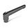 GN 300 Manettes indexables, zinc moulé sous pression, Insert acier, noirci, avec filetage interne / trou alésé Couleur: SZ - noir, RAL 9005, finition brillante