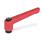GN 300 Manettes indexables, zinc moulé sous pression, Insert acier, noirci, avec filetage interne / trou alésé Couleur: RS - rouge, RAL 3000, finition texturée