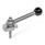GN 918.7 Puntali di serraggio, acciaio INOX, bloccaggio verso il basso, vite sul lato operatore Tipo: KVS - Con maniglia a leva, angolare (dentatura)
Direzione di bloccaggio: R - Con rotazione oraria (versione a tirare)