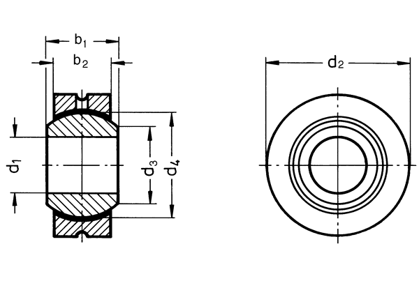DIN 648.45-K Palier d'articulation UNIBAL en acier inox, pouvant être regraissé et exempt d’entretien schéma