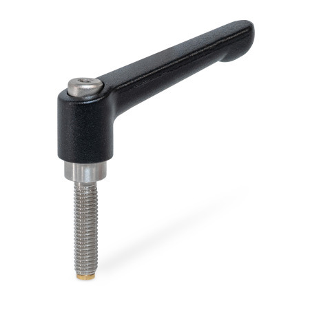 Maniglie a ripresa GN 306: Lega di zinco pressofusa, inserto acciaio INOX, con perni filettati, con puntali speciali