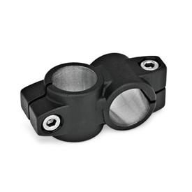 GN 132 Kreuz-Klemmverbinder, Aluminium Oberfläche: SW - schwarz, RAL 9005, strukturmatt