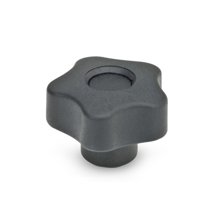 Boutons étoile GN 5337.2: Plastique, douille filetée laiton, auto-extinguible