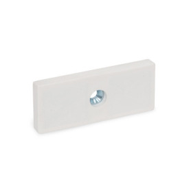 GN 57.4 Aimants de retenue, Néodyme-fer-bore, avec trou fraisé et gaine en caoutchouc Type: A - Avec 1 trou fraisé<br />Couleur: WS - Blanc