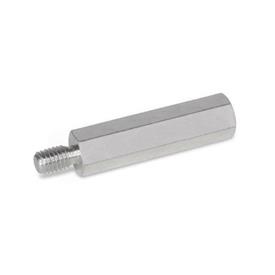 GN 6220 Edelstahl-Abstandshalter Werkstoff: NI - Edelstahl<br />Form: B - Innengewinde und Gewindezapfen