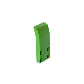 GN 864.1 Calotte di protezione, per attrezzi di bloccaggio GN 864 Finitura: FG - Politetrafluoroetilene (PTFE), verde