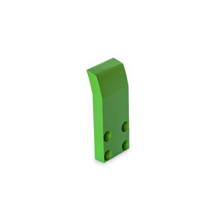 GN 864.1 Calotte di protezione, per attrezzi di bloccaggio GN 864 Finitura: FG - Politetrafluoroetilene (PTFE), verde