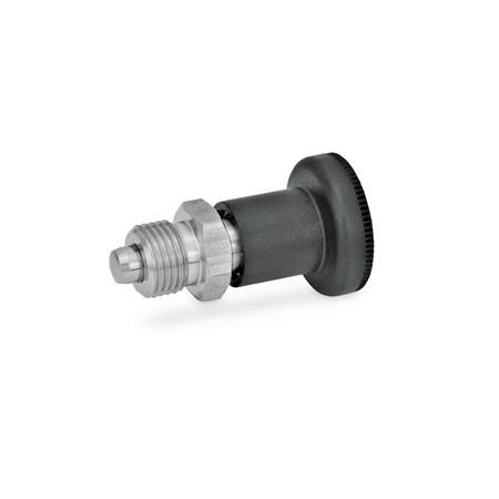 Rastbolzen GN 607.1: Edelstahl, mit Rastsperre